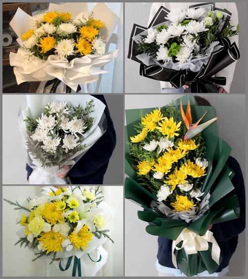 山东莱芜莱城区和庄镇老姑峪村白事花束代送